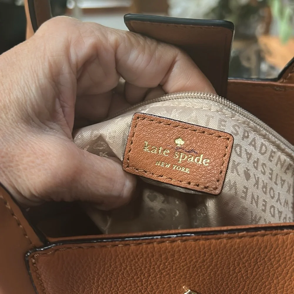 Kate Spade Cognac Leather Crossbody Bag - Picture 9 of 12